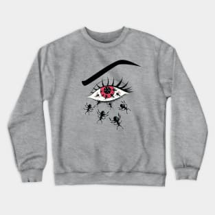 Scary Red Eye With Creepy Crawling Ants Crewneck Sweatshirt